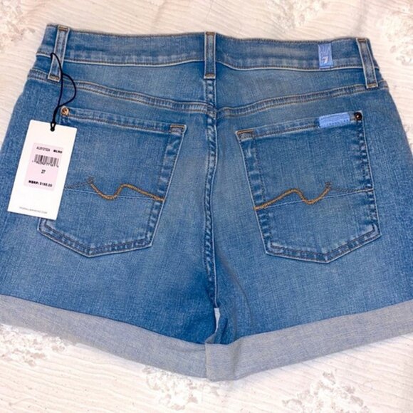 7 For All Mankind Roll Cuff Shorts  sz --27 READY TO SHIP! - Picture 1 of 3
